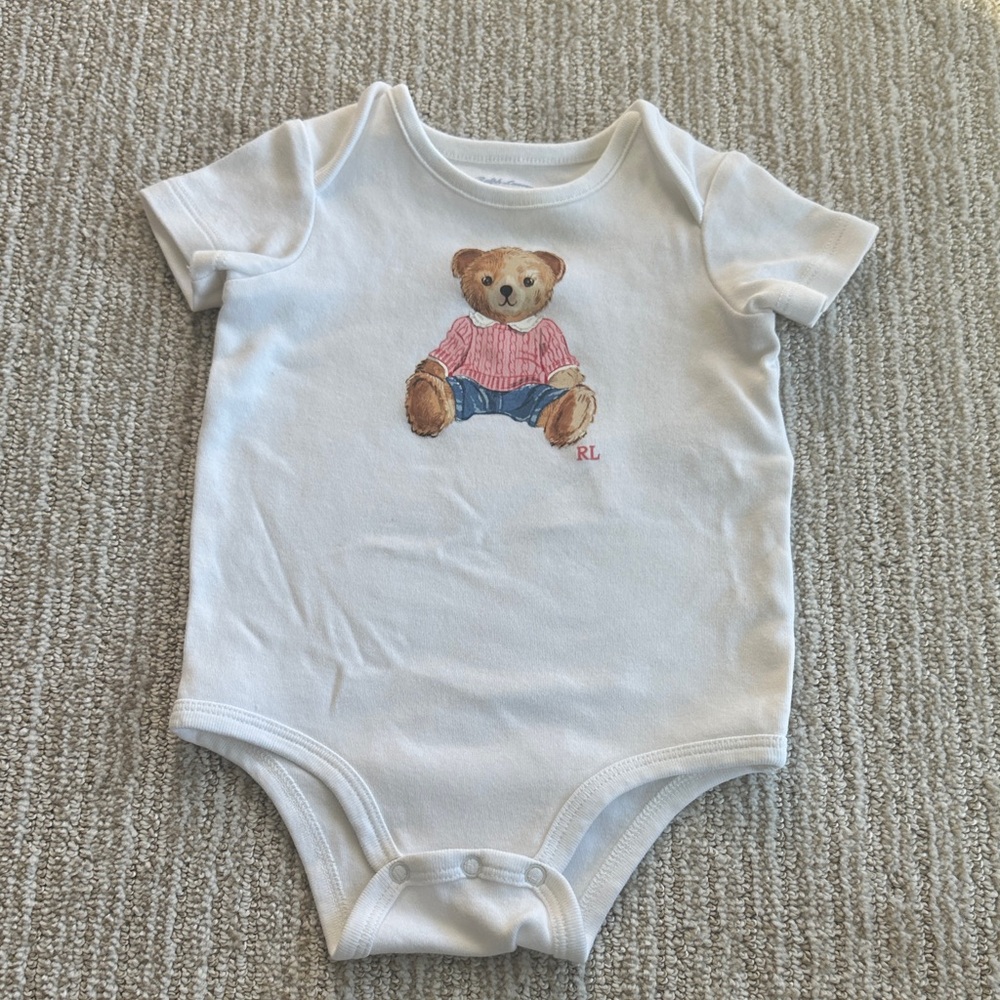 Ralph Lauren bear short sleeve onesie size 6 months